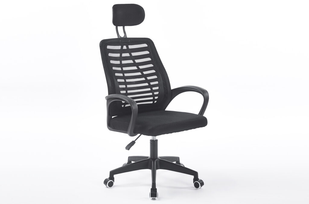 Sillon giratorio con reposacabezas KNECK red transpirable negro
