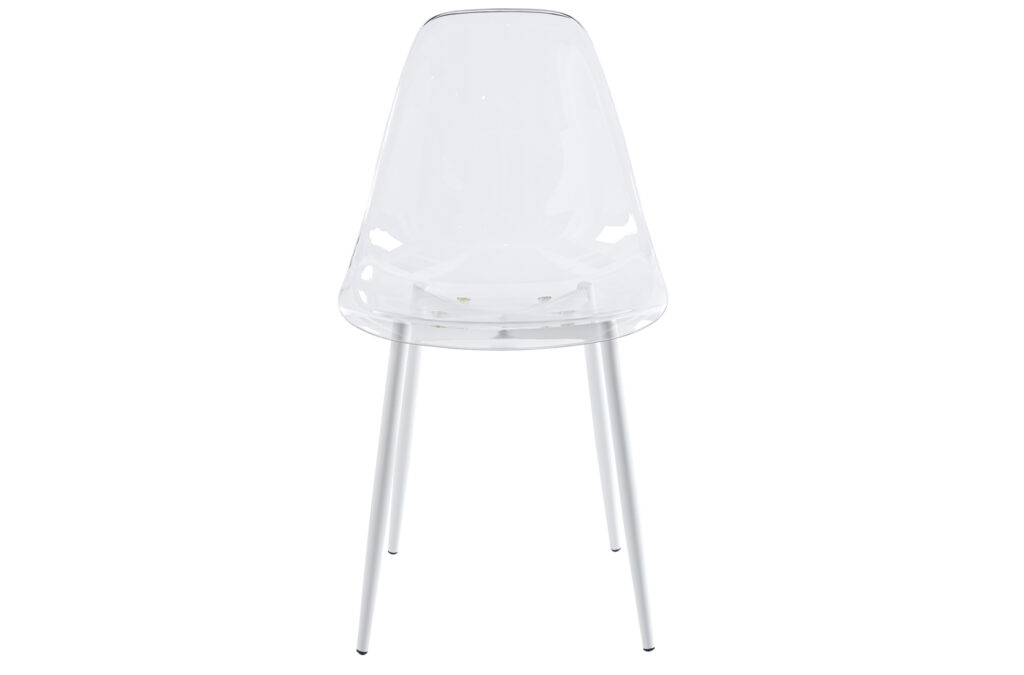 Silla comedor TELMA TRANSPARENTE patas BLANCAS