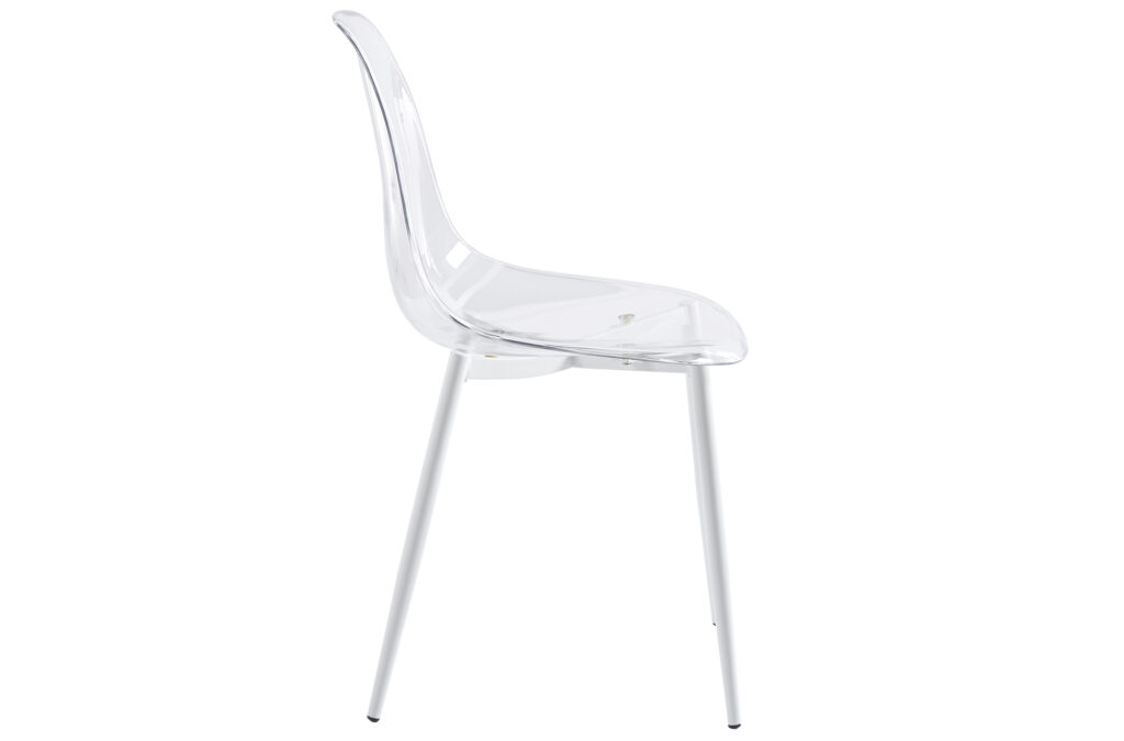 Silla comedor TELMA TRANSPARENTE patas BLANCAS