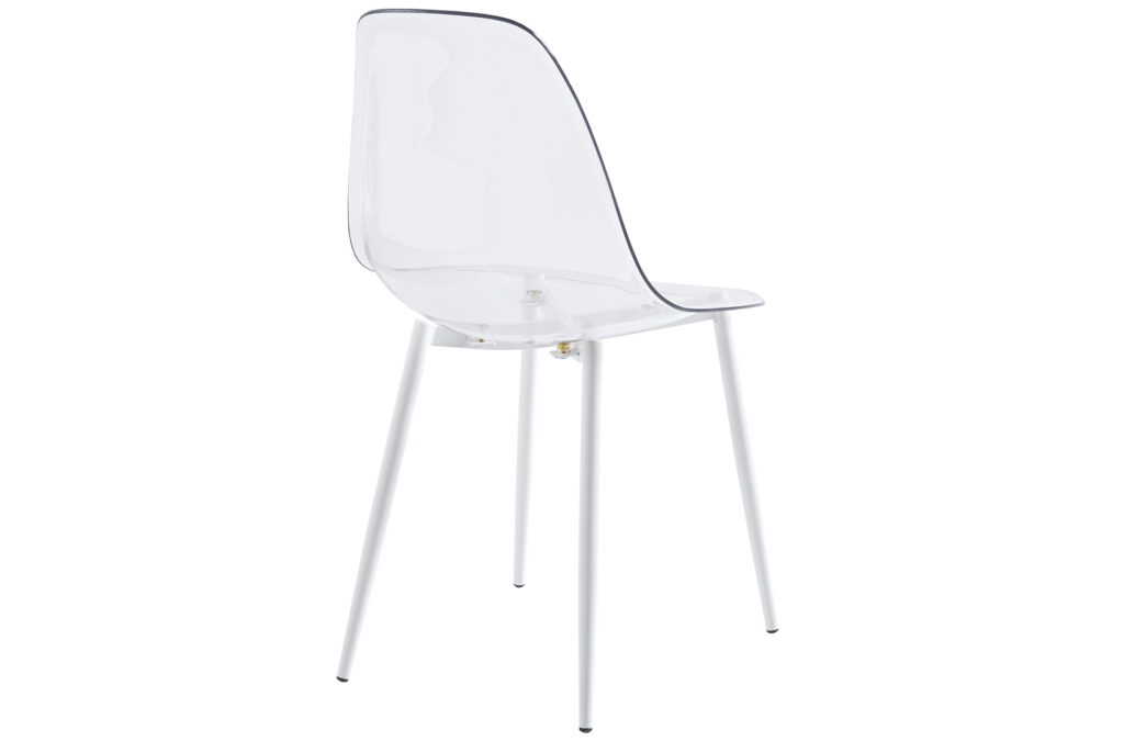 Silla comedor TELMA TRANSPARENTE patas BLANCAS