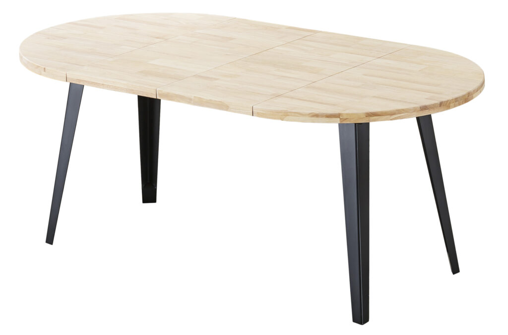 Mesa comedor redonda extensible BERG-E roble NORDISH / negro