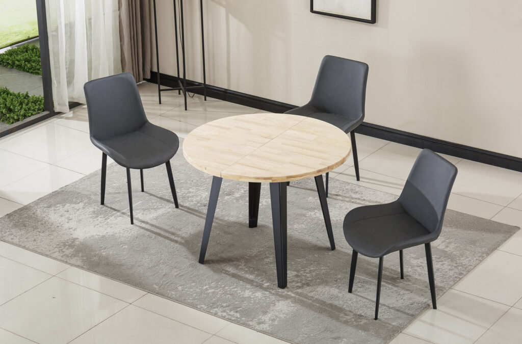 Mesa comedor redonda extensible BERG-E roble NORDISH / negro