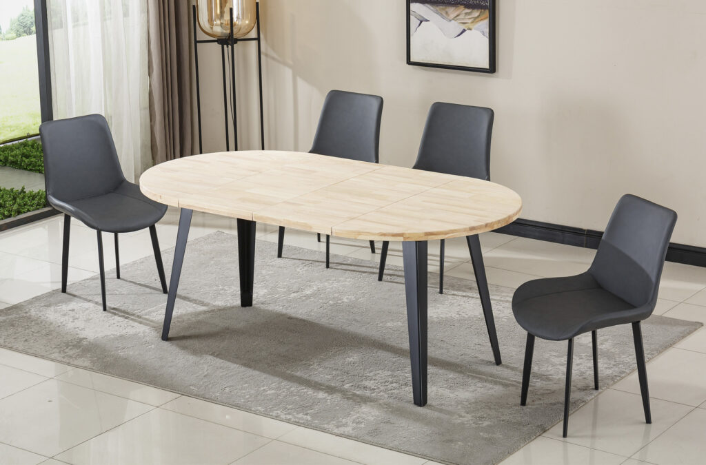 Mesa comedor redonda extensible BERG-E roble NORDISH / negro