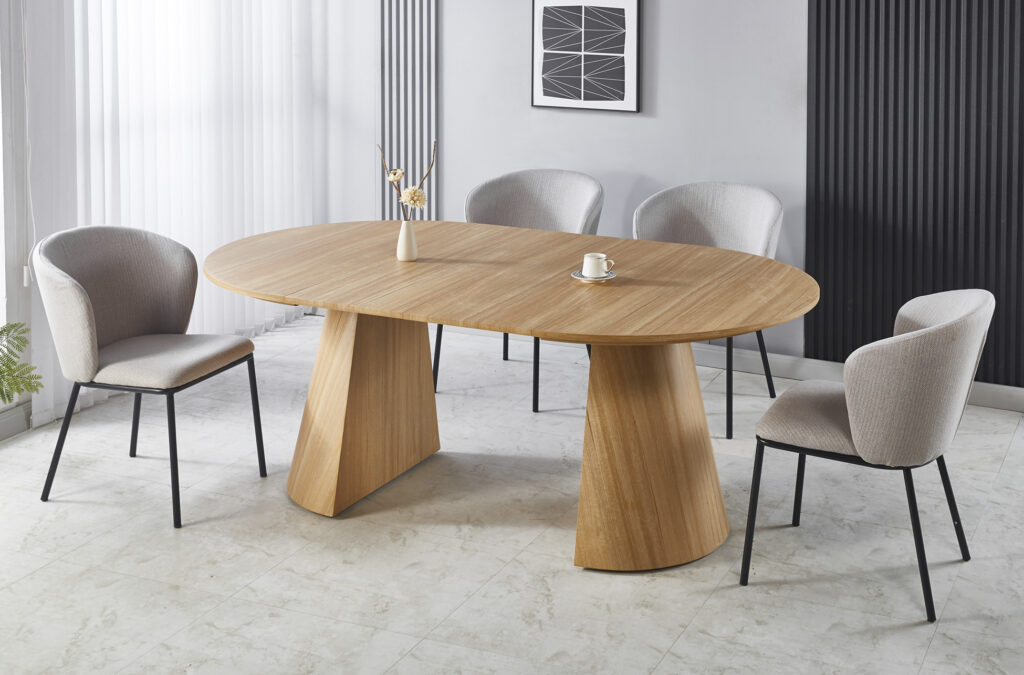 Mesa comedor redonda extensible DAMIANO OAK