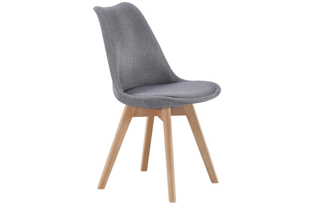 SILLA COMEDOR TAPIZADA BISTRO TEJIDO GRIS