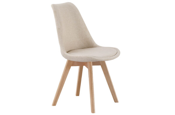 SILLA COMEDOR TAPIZADA BISTRO TEJIDO BEIGE