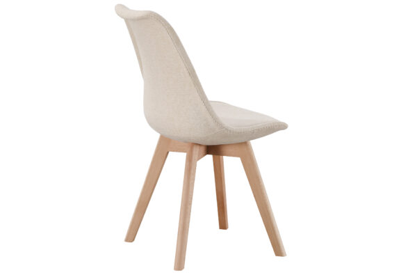 SILLA COMEDOR TAPIZADA BISTRO TEJIDO BEIGE - Imagen 2