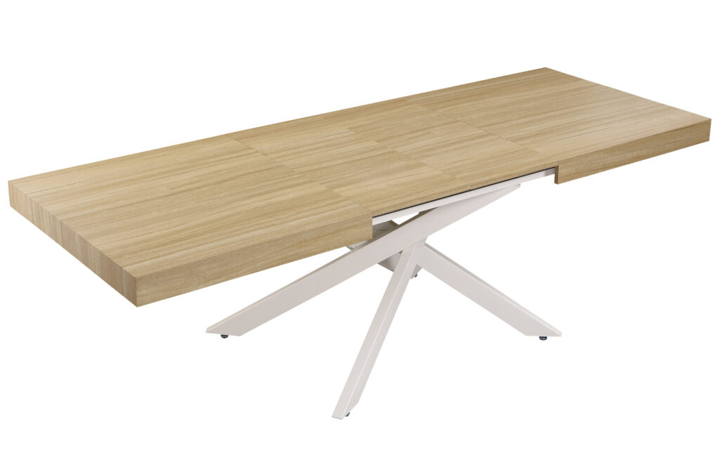Mesa comedor extensible LEONARDO OAK / blanco