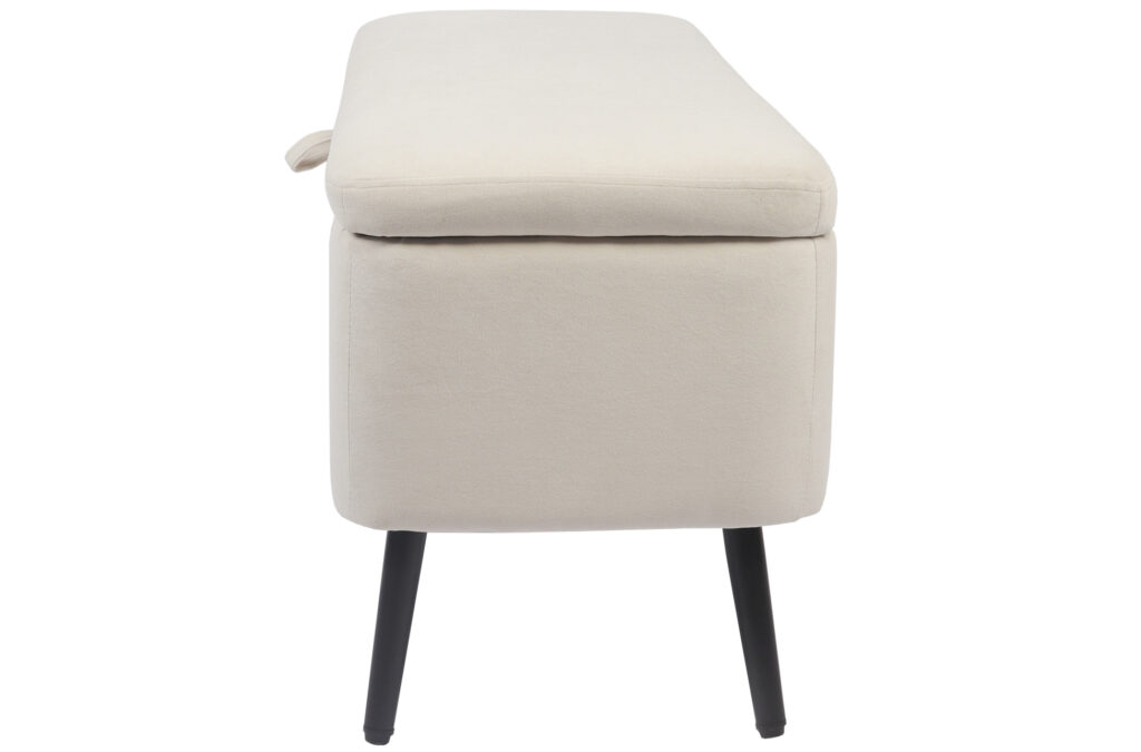 Baul tapizado MAISON microfibra crema