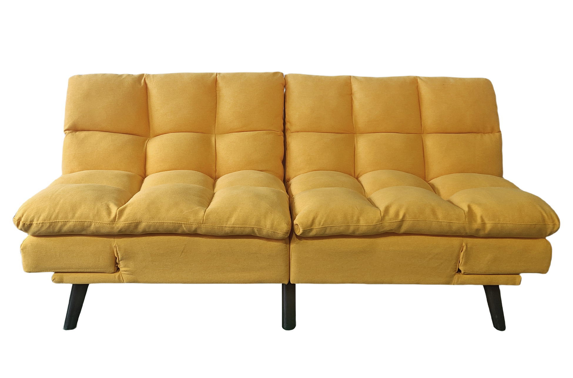 SOFA CAMA CUSHION 108 x 183 CM TEJIDO MOSTAZA - Imagen 2