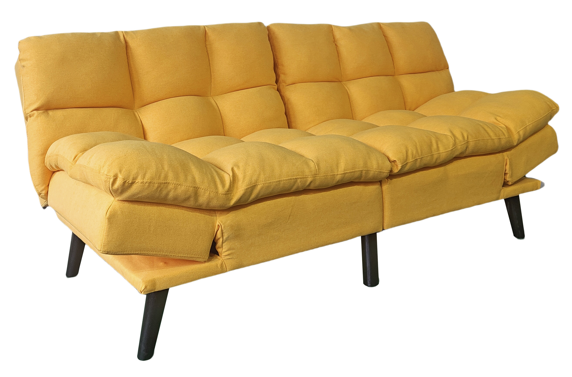 SOFA CAMA CUSHION 108 x 183 CM TEJIDO MOSTAZA - Imagen 3