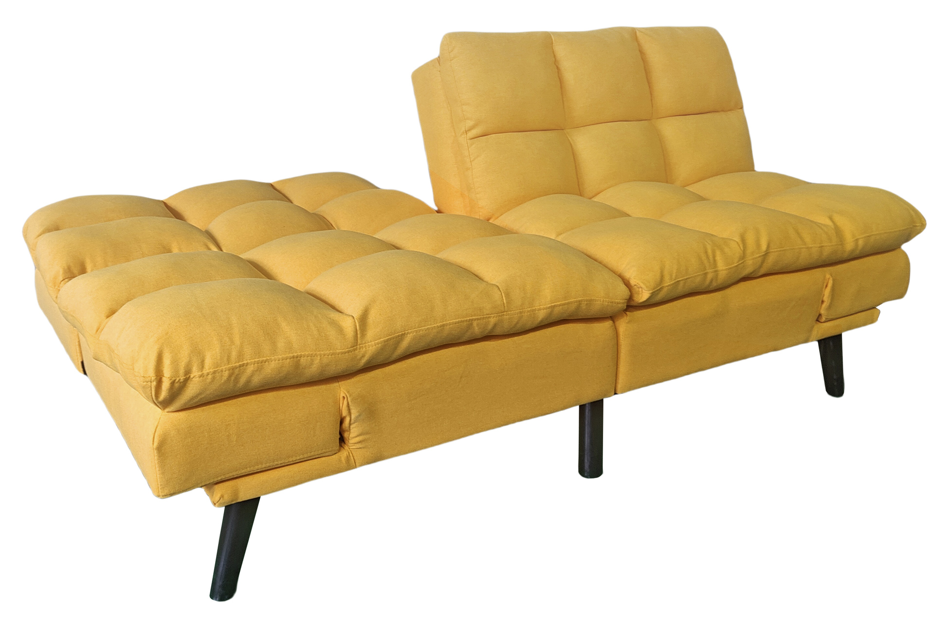 SOFA CAMA CUSHION 108 x 183 CM TEJIDO MOSTAZA - Imagen 4