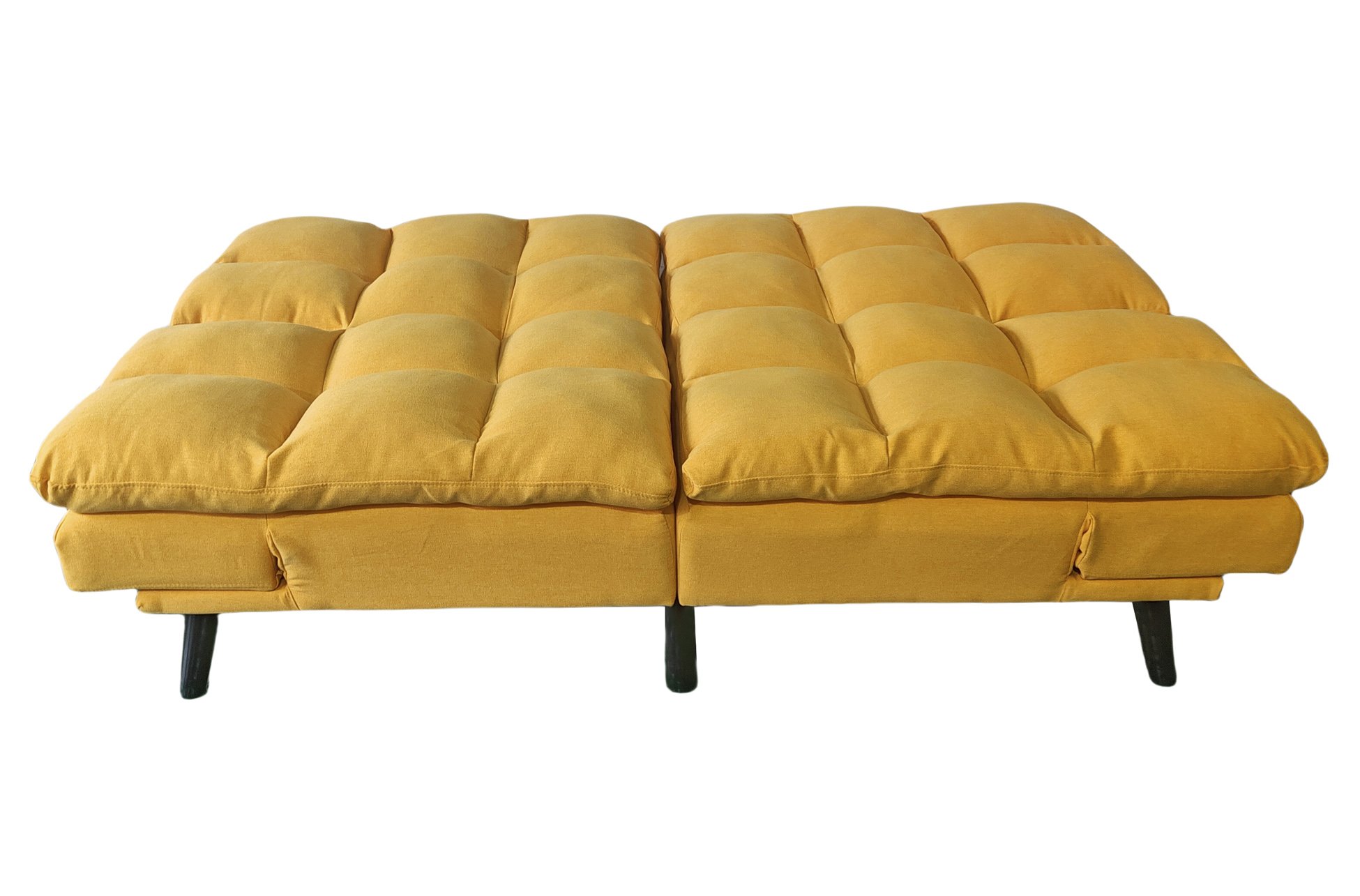 SOFA CAMA CUSHION 108 x 183 CM TEJIDO MOSTAZA - Imagen 5