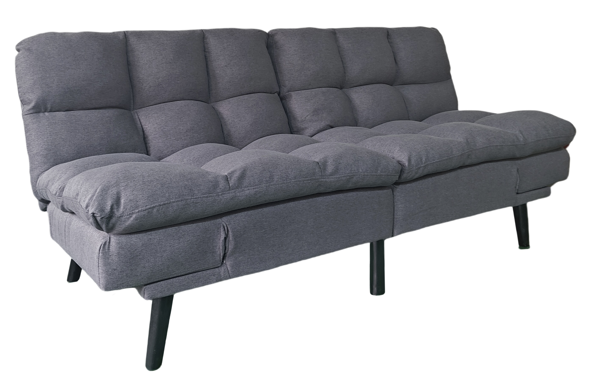 SOFA CAMA CUSHION 108 x 183 CM TEJIDO GRIS - Imagen 2