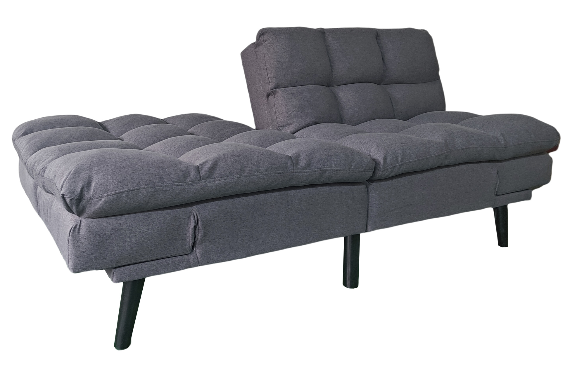 SOFA CAMA CUSHION 108 x 183 CM TEJIDO GRIS - Imagen 3