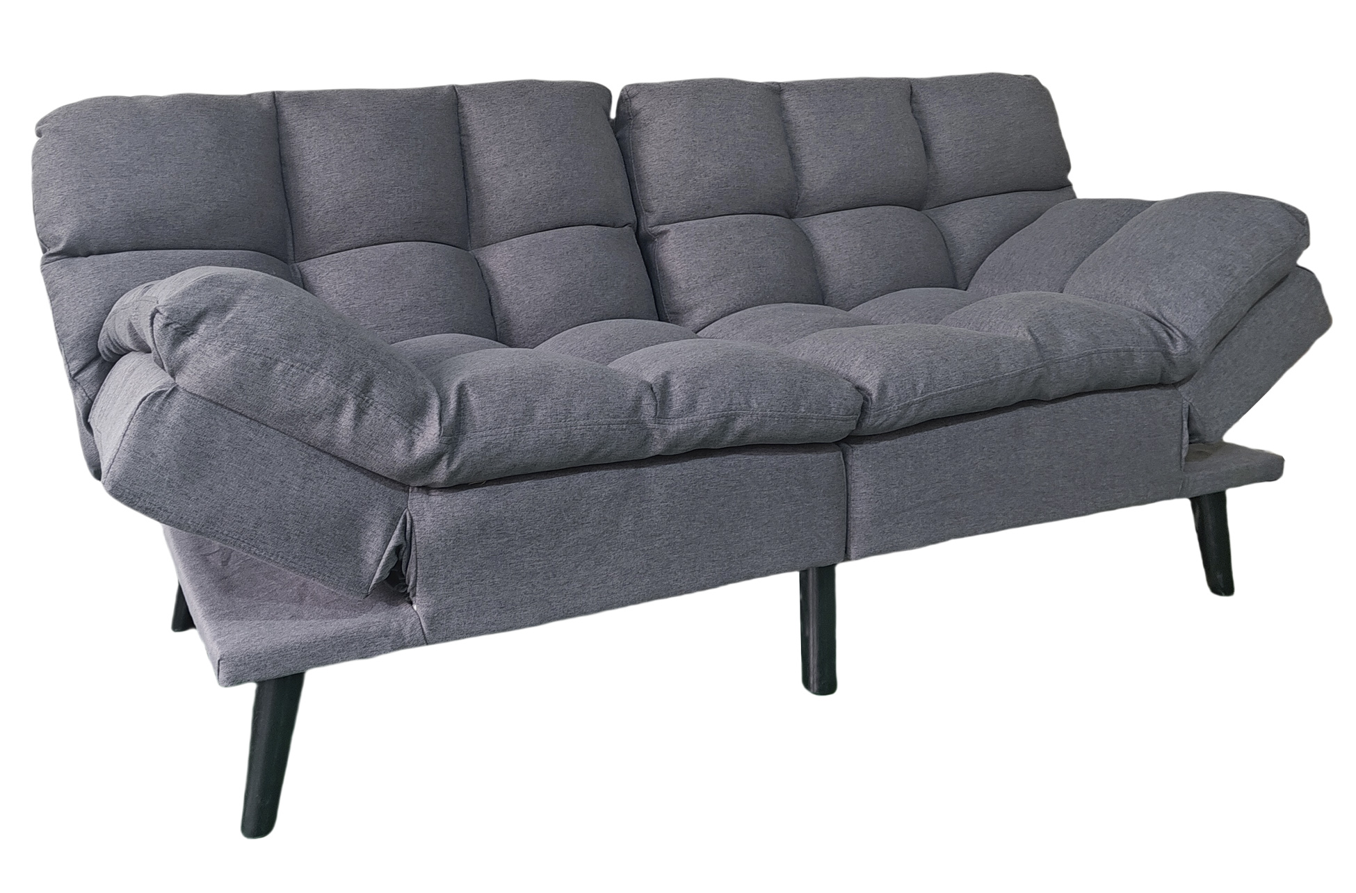 SOFA CAMA CUSHION 108 x 183 CM TEJIDO GRIS - Imagen 5