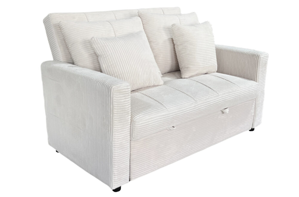 SOFA CAMA DIVAN 140 CM CORDUROY CREMA