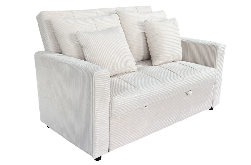 Sofa cama DIVAN corduroy crema 140 cm