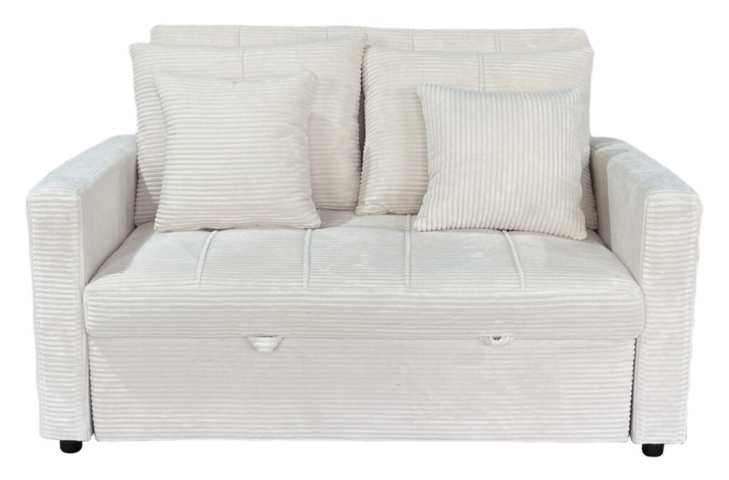 Sofa cama DIVAN corduroy crema 140 cm