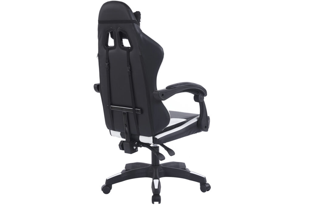 Sillón gaming giratorio Master en símil piel negro y blanco