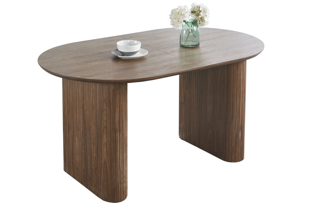 Mesa de comedor ovalada extensible Pietra en nogal