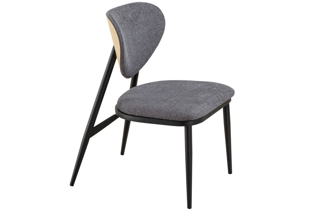Silla de comedor Moon en tejido gris