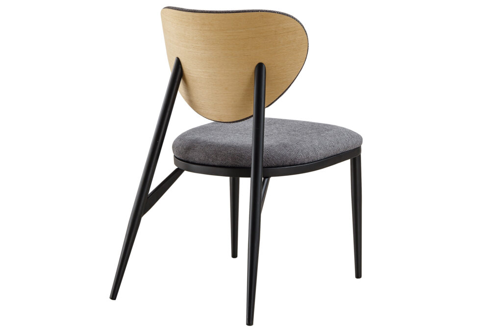 Silla de comedor Moon en tejido gris