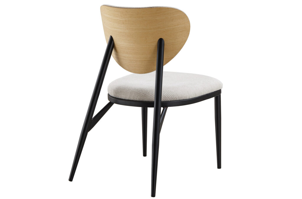 Silla de comedor Moon en tejido beige