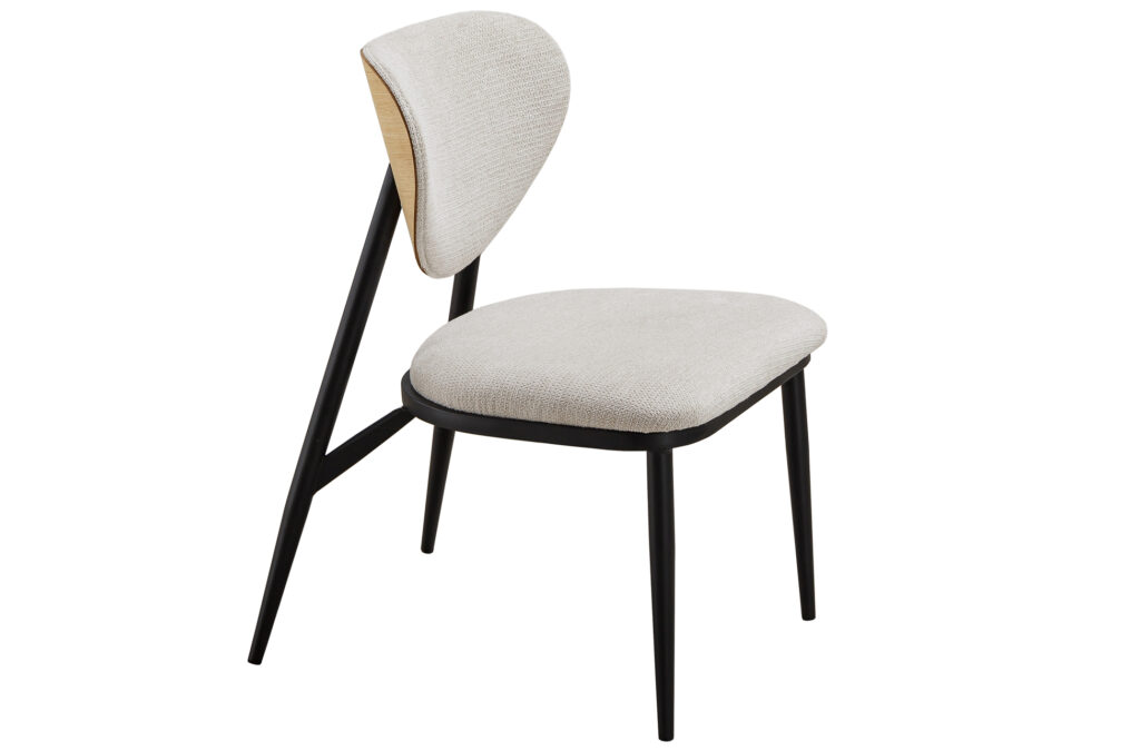 Silla de comedor Moon en tejido beige