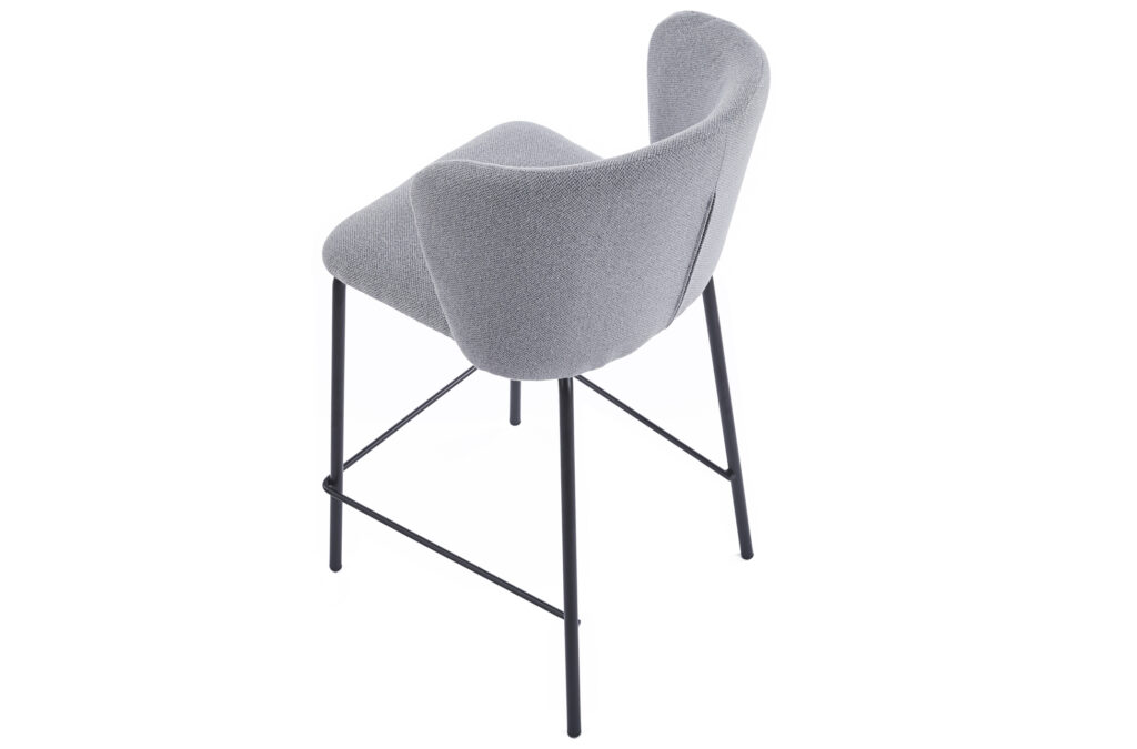 Taburete alto tapizado Margot 65 cm en tejido gris