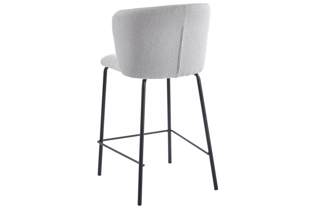 Taburete alto tapizado Margot 65 cm en tejido beige