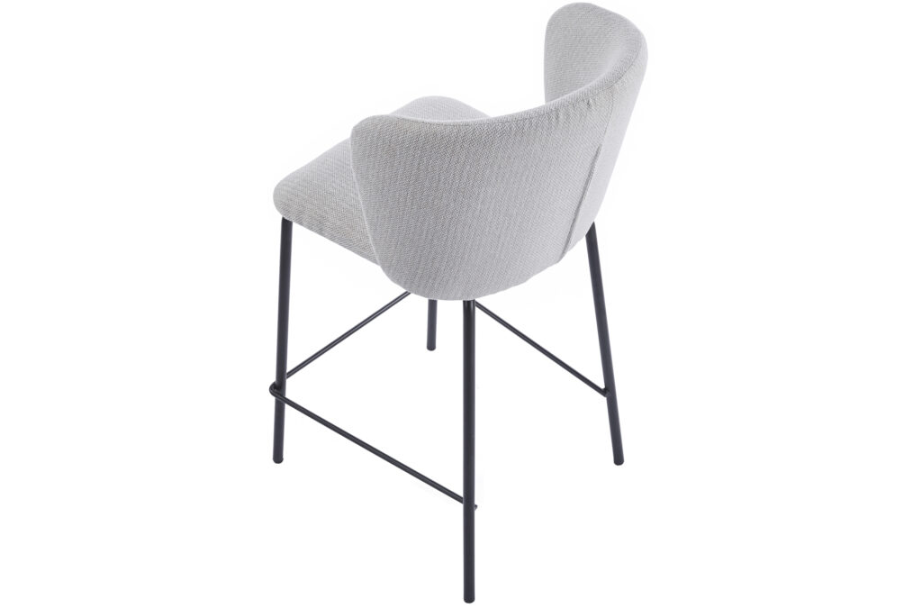 Taburete alto tapizado Margot 65 cm en tejido beige