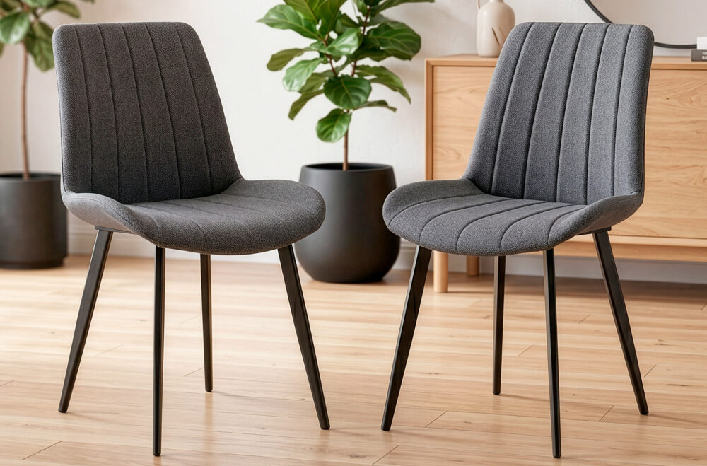 Silla de comedor Sophie en tejido gris