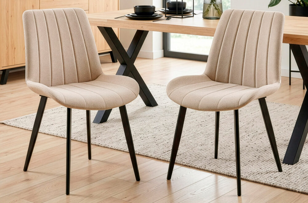 Silla de comedor Sophie en tejido beige