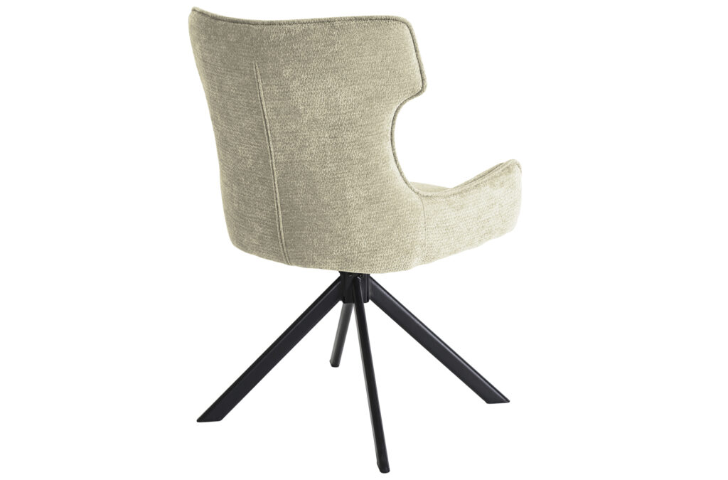 Silla de comedor giratoria Robert en tejido beige