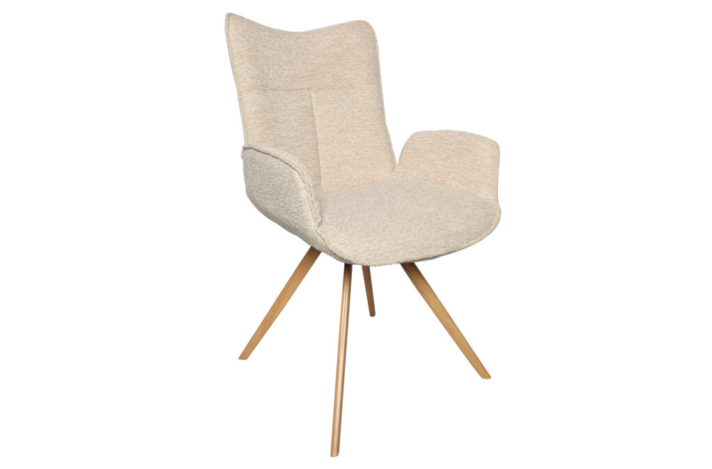 Silla de comedor Mireia en tejido beige