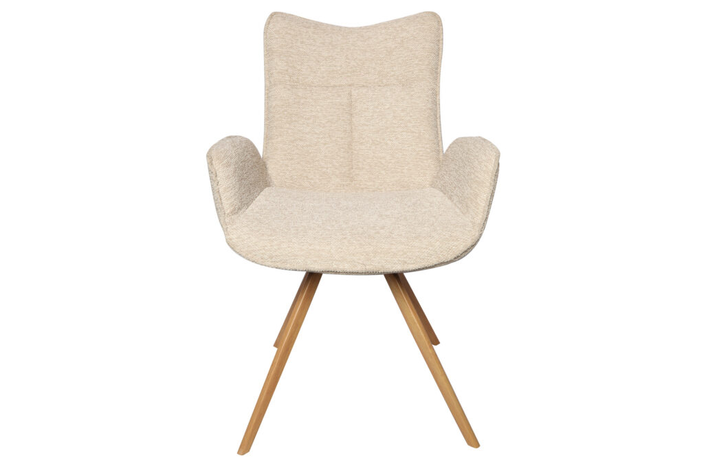 Silla de comedor Mireia en tejido beige