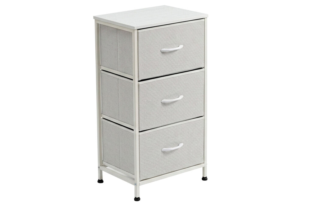 Organizador metálico de 3 cubos blanco