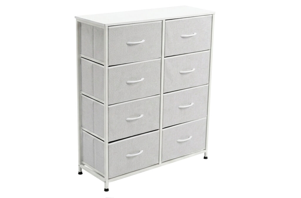 Estantería metálica de 8 cubos blanca