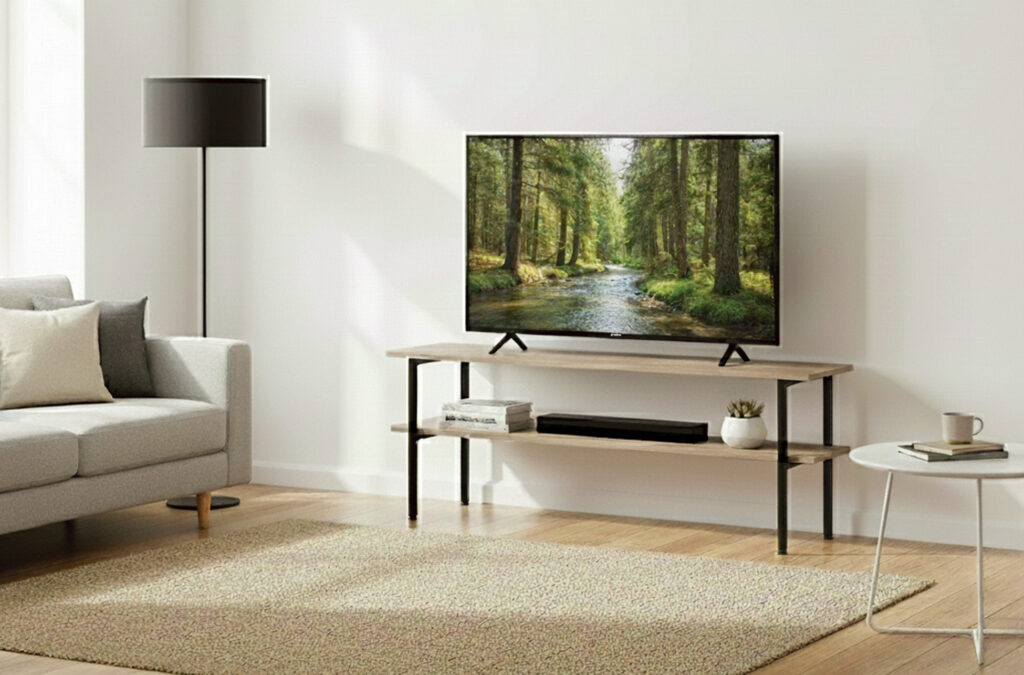 Mesa auxiliar y de TV Deck en roble y negro
