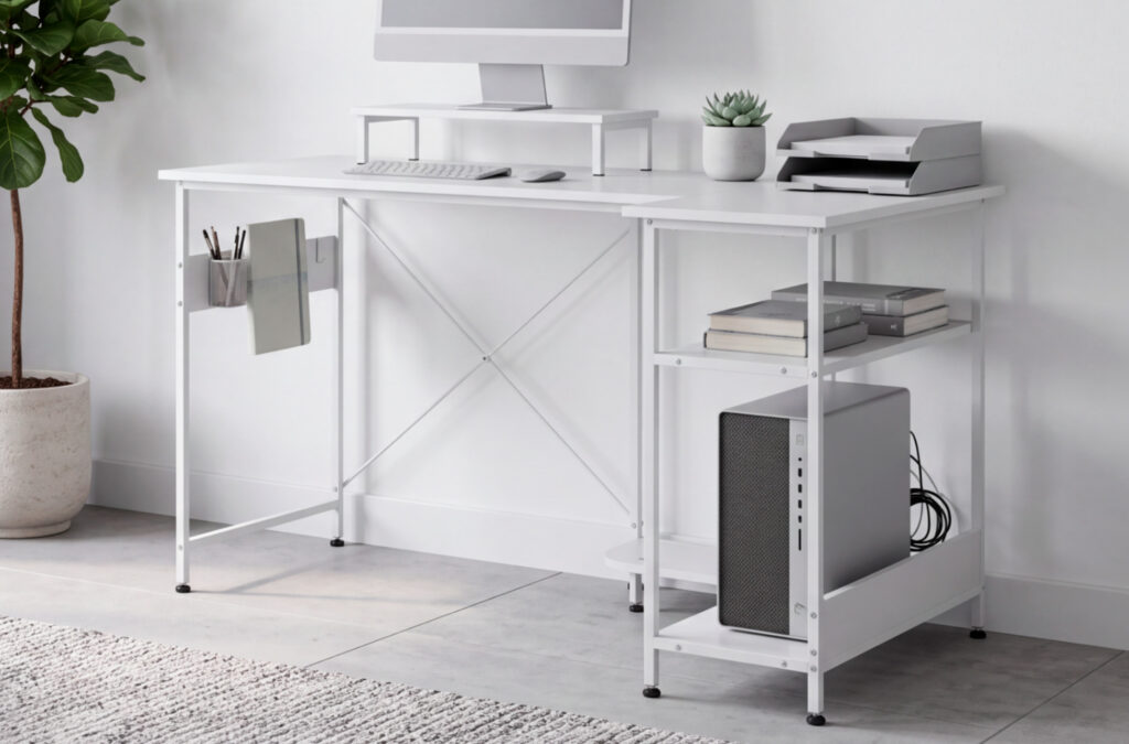 Mesa de estudio Multirack blanca