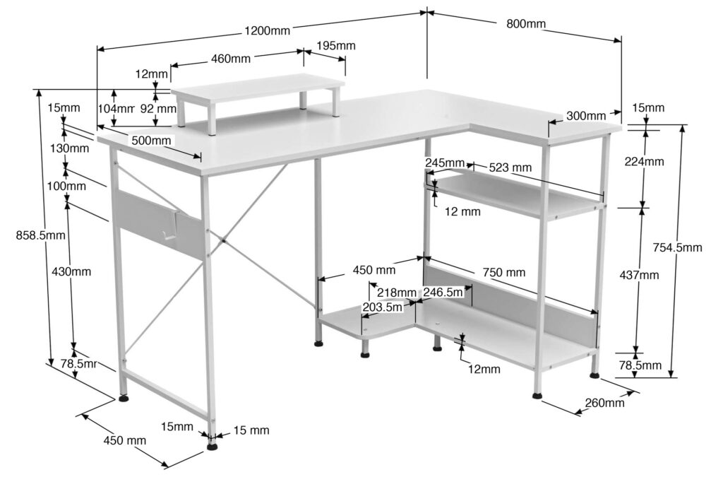 Mesa de estudio Multirack blanca