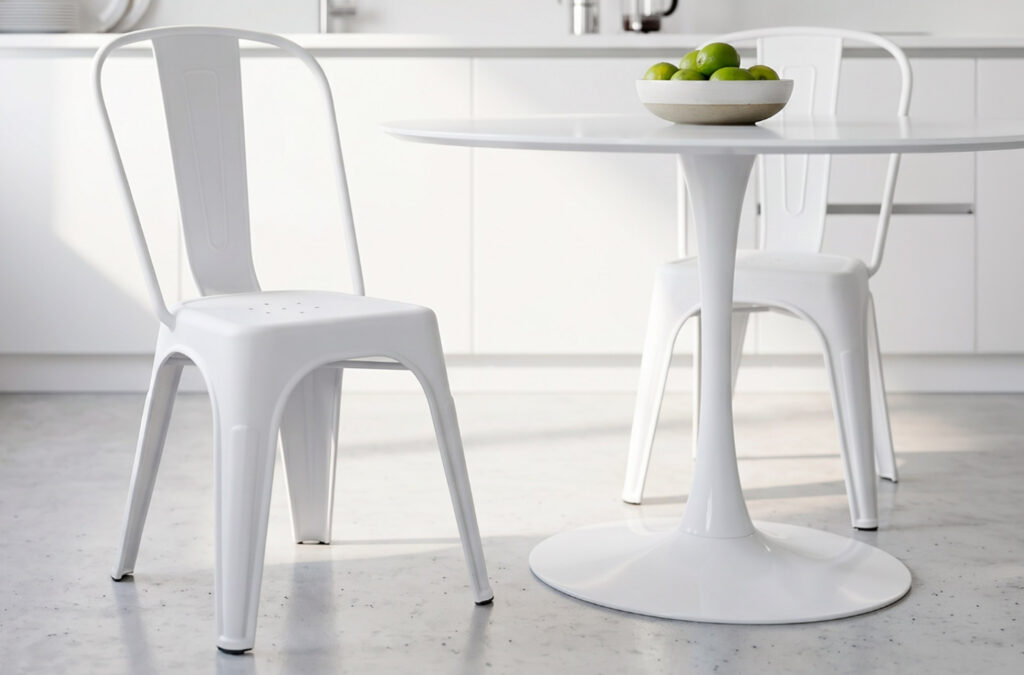 Silla de comedor Tolix en polipropileno blanco