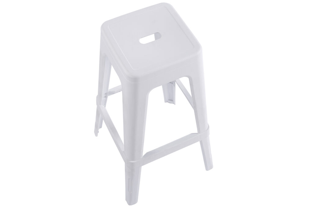 Taburete alto Tolix en polipropileno blanco