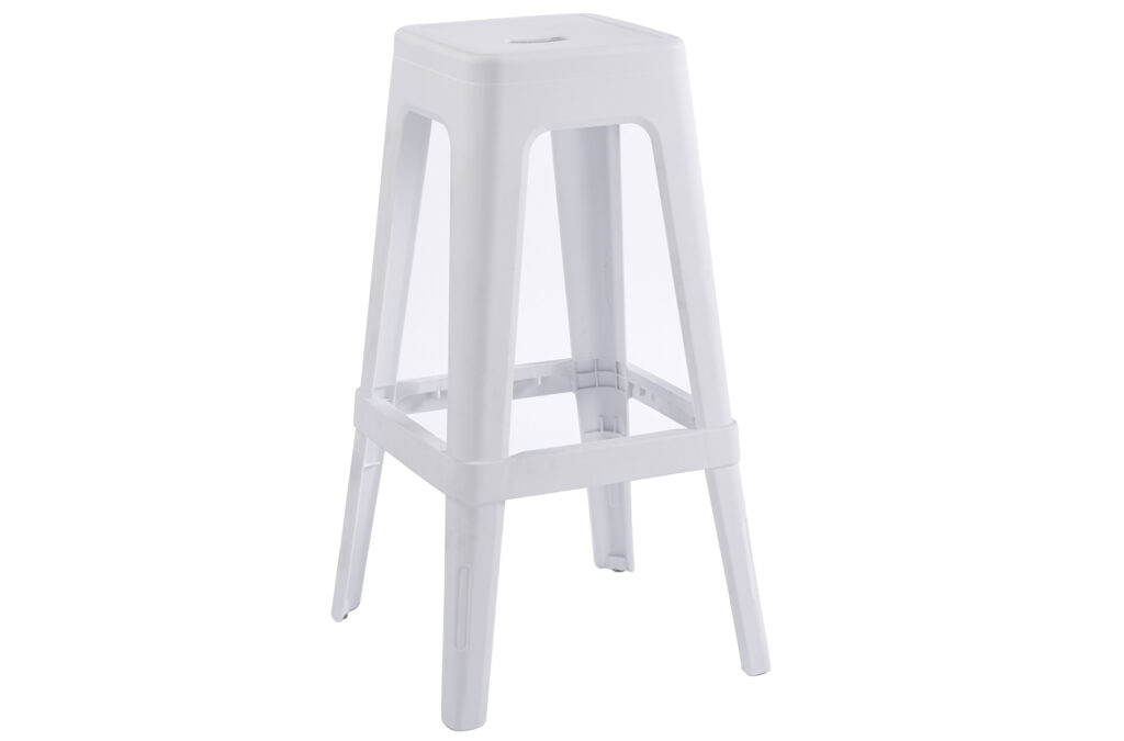 Taburete alto Tolix en polipropileno blanco