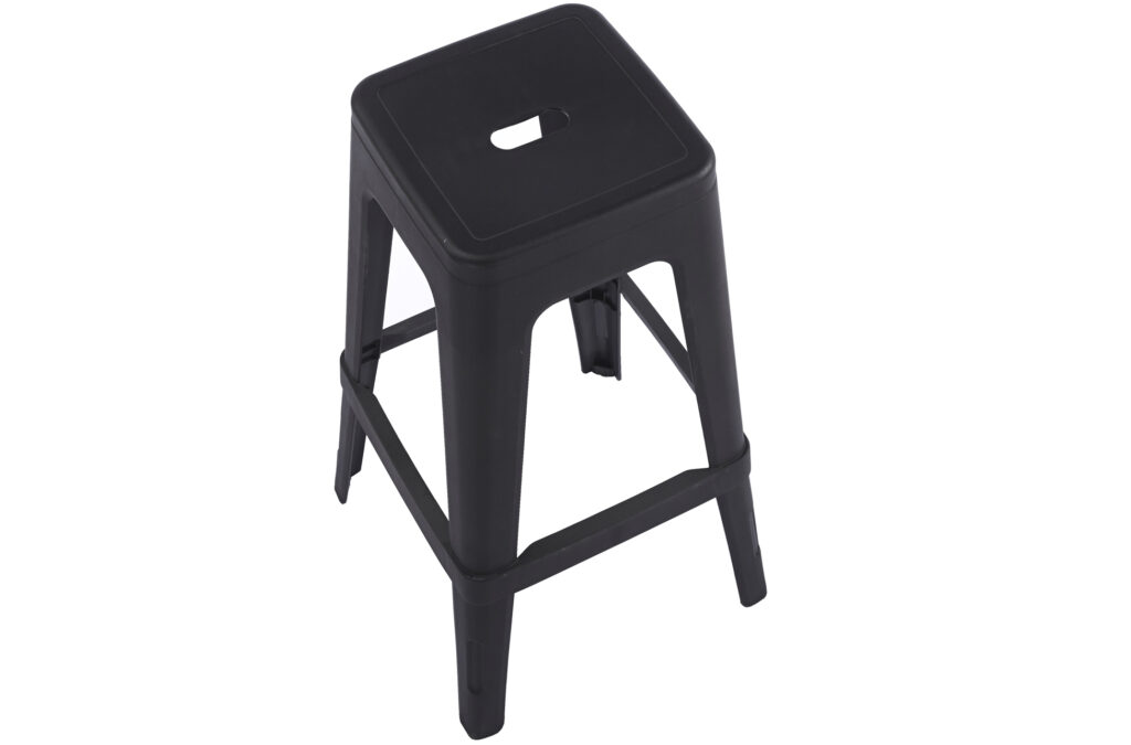 Taburete alto Tolix en polipropileno negro