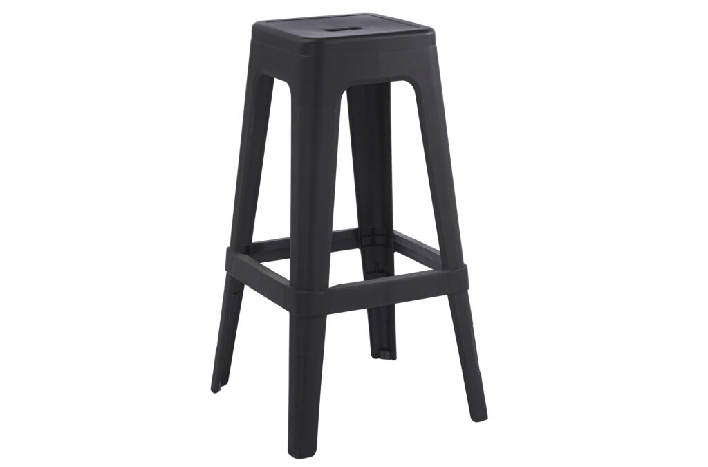 Taburete alto Tolix en polipropileno negro