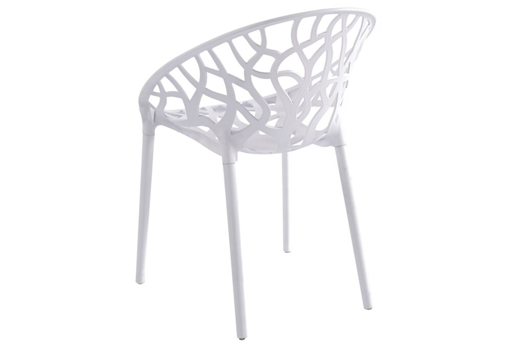 Silla Dolce en polipropileno blanco, interior y exterior