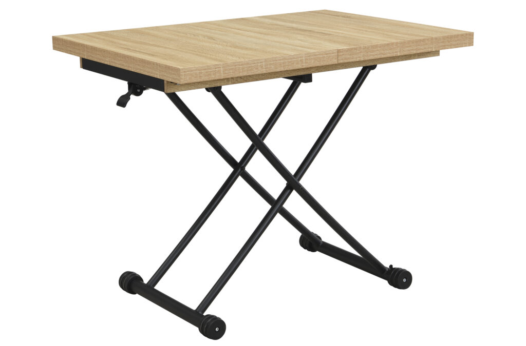 Mesa de centro elevable y extensible Taylor en roble y negro