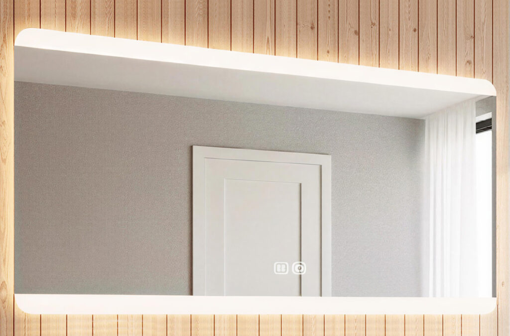 Espejo de pared Square con iluminación LED y antivaho